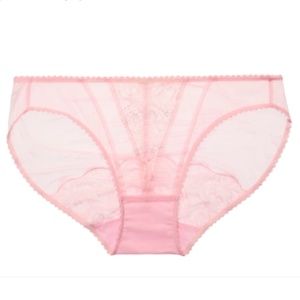 NWT Dita Von Teese "Muse" Sheer Lace Detail Bikini Panty in Cameo Pink sz Large